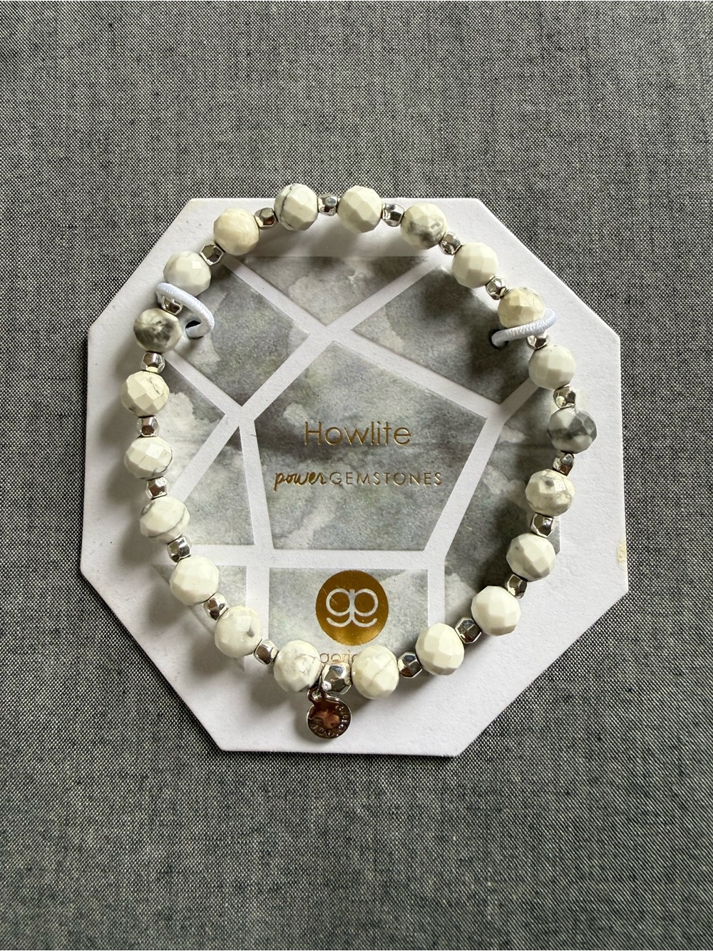 Gorjana Howlite Beaded Stretch Bracelet in White, NWT